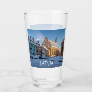 Copo De Pint Igreja de Peter no inverno em Riga, Letónia