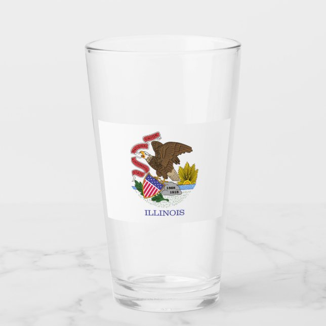 Copo De Pint Illinois Flag (Frente)