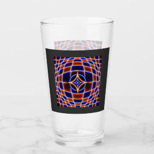 Copo De Pint Ilusão Óptica Estrela Vórtice Neon – Azul Laranja