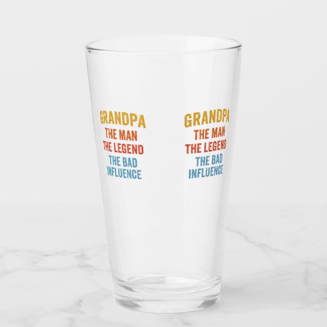 Copo De Pint Ilustração da Lenda do Avô com Má Influência (Frente)