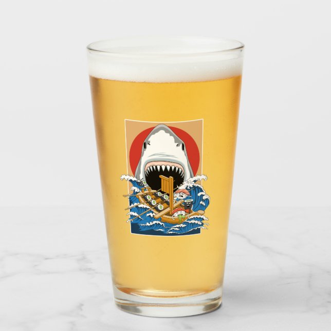 Copo De Pint Ilustração de Ataque a Tushi Shark (Frente (Preenchido))