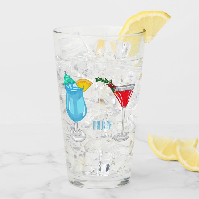 Copo De Pint Ilustração de desenho animado coquetel (Gelo traseiro)