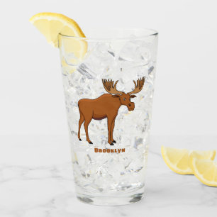 Copo De Pint Ilustração de desenho animado de alce engraçado