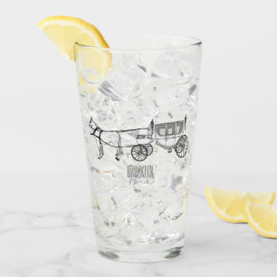 Copo De Pint Ilustração de desenho animado de carruagem e caval