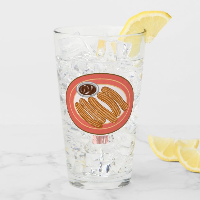 Copo De Pint Ilustração de desenho animado de Churro (Gelo traseiro)