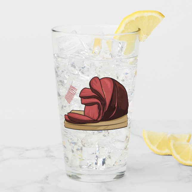 Copo De Pint Ilustração de desenho animado de Ham (Gelo traseiro)