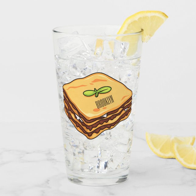 Copo De Pint Ilustração de desenho animado de Lasagna (Gelo traseiro)
