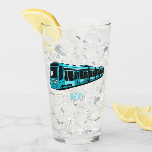 Copo De Pint Ilustração de desenho animado de locomotiva elétri (Gelo frontal)