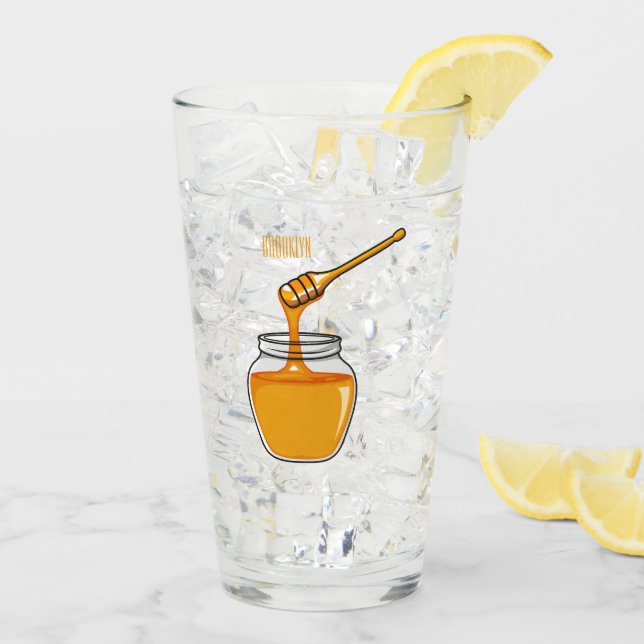 Copo De Pint Ilustração de desenho animado de mel (Gelo traseiro)