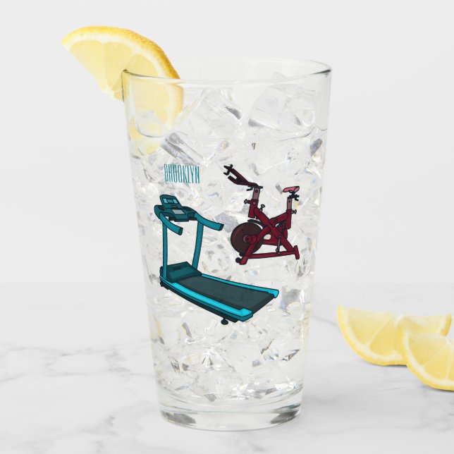 Copo De Pint Ilustração de desenho animado de moinho e biciclet (Gelo frontal)