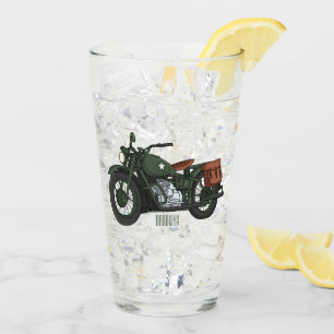 Copo De Pint Ilustração de desenho animado de motocicleta milit