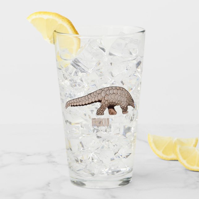 Copo De Pint Ilustração de desenho animado de Pangolin (Gelo frontal)