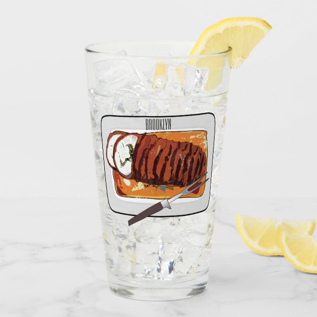 Copo De Pint Ilustração de desenho animado de peru-bravo (Gelo traseiro)