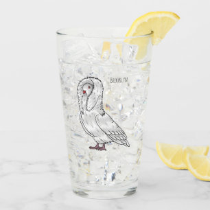 Copo De Pint Ilustração de desenho animado de pombo-jacobino