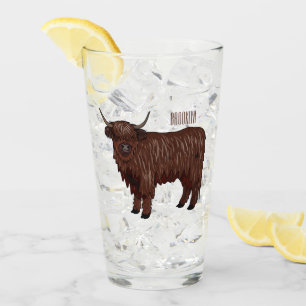 Copo De Pint Ilustração de desenho animado de vaca em terras al