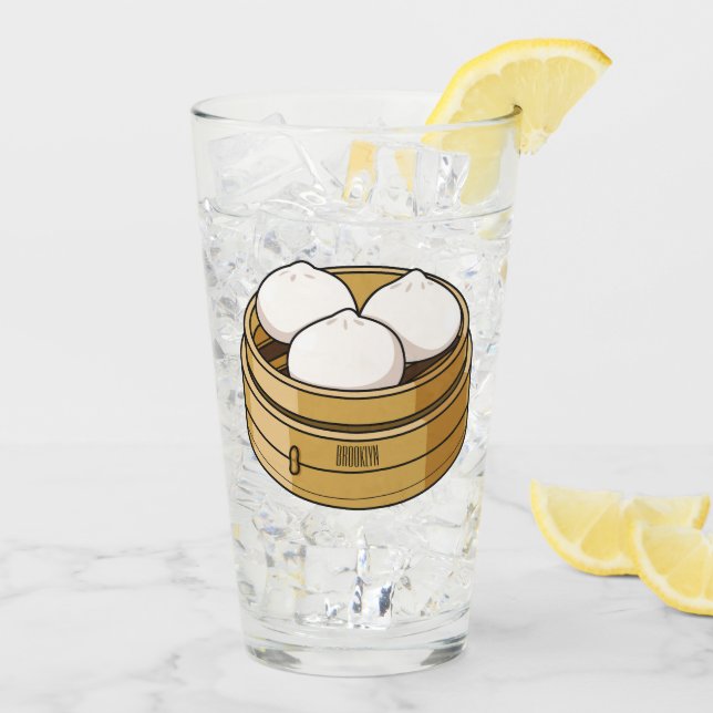 Copo De Pint Ilustração de desenho animado Dim sum (Gelo traseiro)