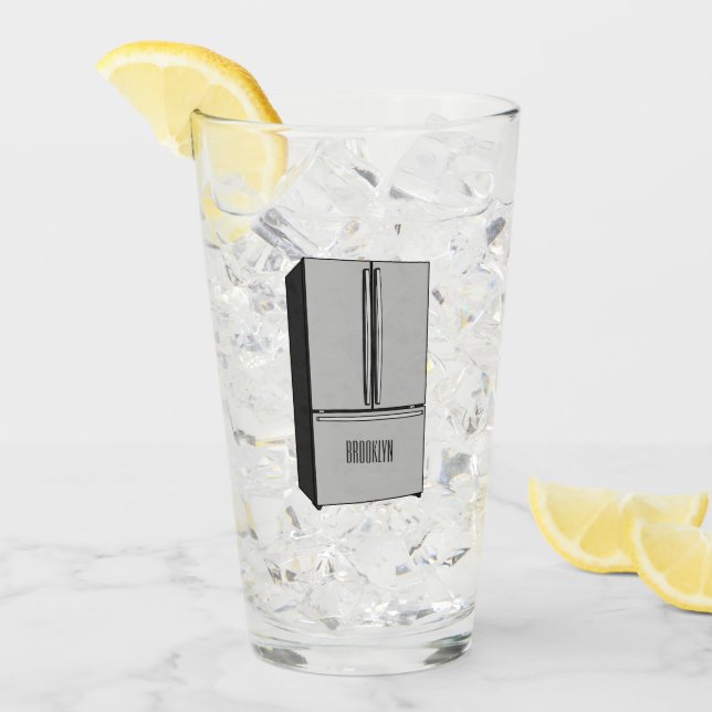 Copo De Pint Ilustração de desenho animado do frigorífico franc (Gelo frontal)