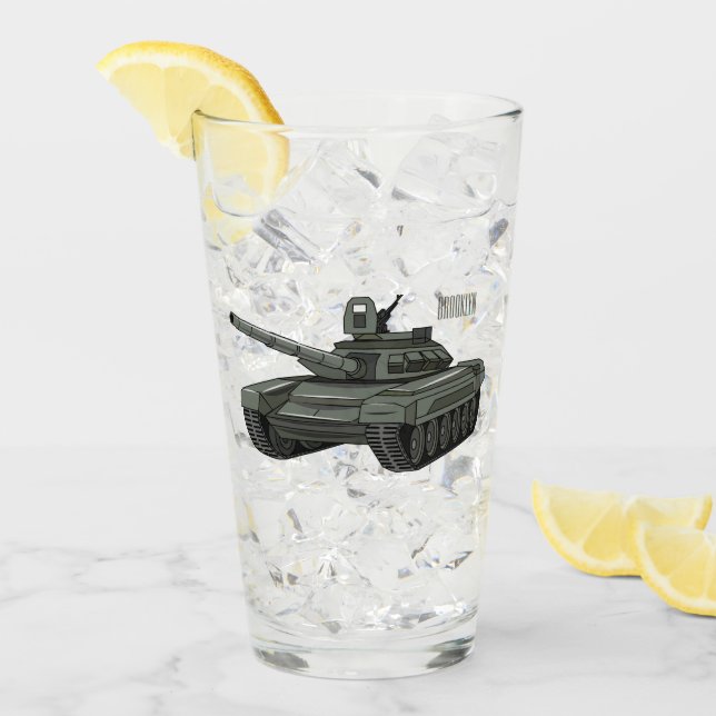 Copo De Pint Ilustração de desenho animado do Tanque (Gelo frontal)