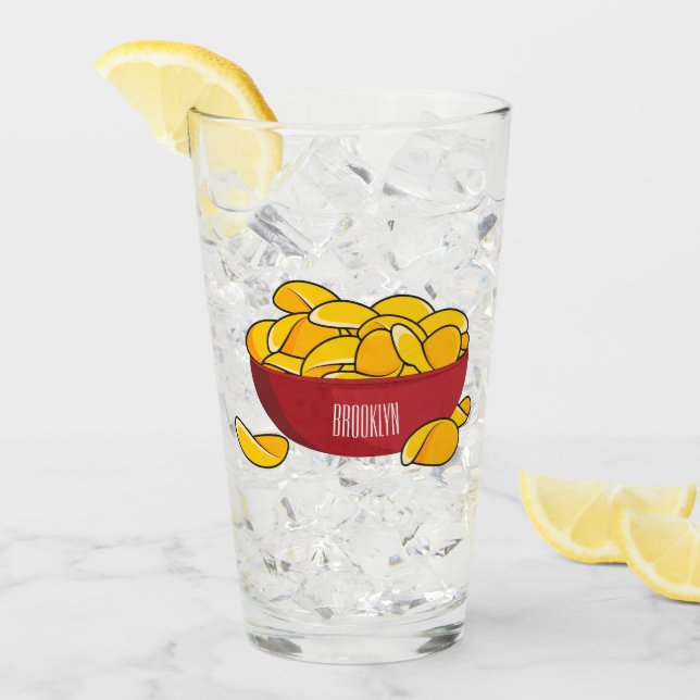 Copo De Pint Ilustração de desenho animado em chip de batata (Gelo frontal)