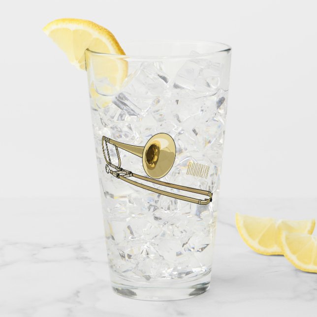 Copo De Pint Ilustração de desenho animado Trombone (Gelo frontal)