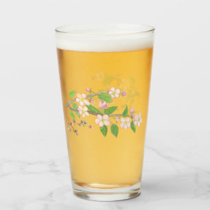 Copo De Pint Ilustração de Ramificação de Árvore de Maçã Brilha