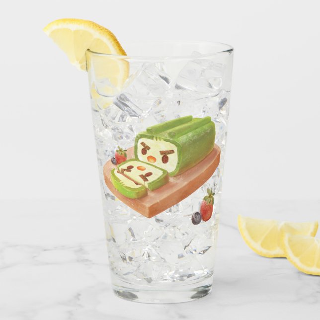 Copo De Pint Ilustração do Roll de Bolo de Matcha (Gelo frontal)