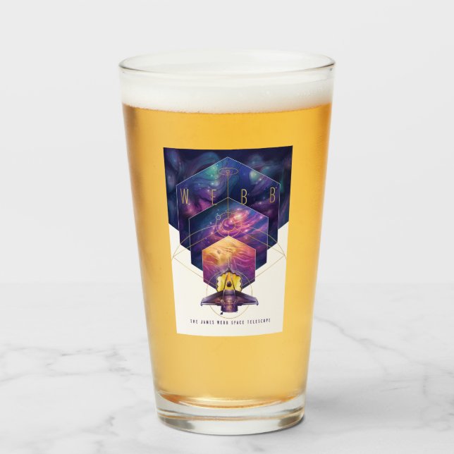 Copo De Pint Ilustração do Telescópio Espacial James Webb (Frente (Preenchido))