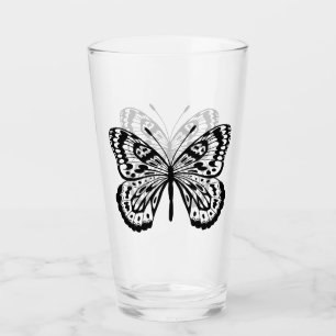 Copo De Pint Ilustração preta da borboleta