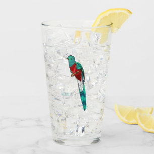 Copo De Pint Ilustração quetzal de desenho animado de ave respo