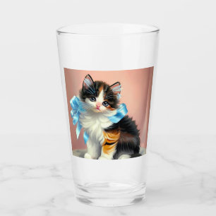 Copo De Pint Ilustração Vintage Calico Kitten