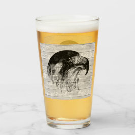 Copo De Pint Ilustração Vintage Peregrine Falcon