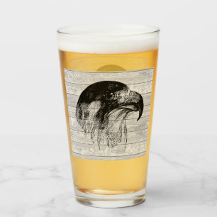 Copo De Pint Ilustração Vintage Peregrine Falcon