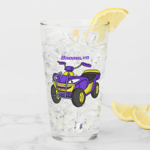Copo De Pint Imagem de desenho animado de bicicleta Quad Roxo