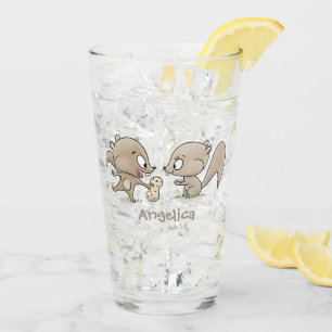 Copo De Pint Imagem de desenho animado de esquilos engraçados