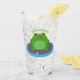 Copo De Pint Imagem de desenho animado do sapo verde-bonito