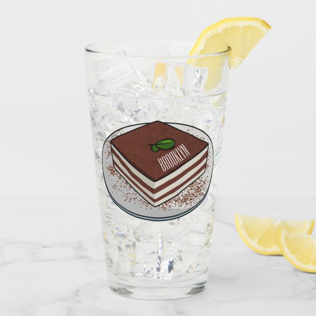 Copo De Pint Imagem do desenho do bolo Tiramisu (Gelo traseiro)