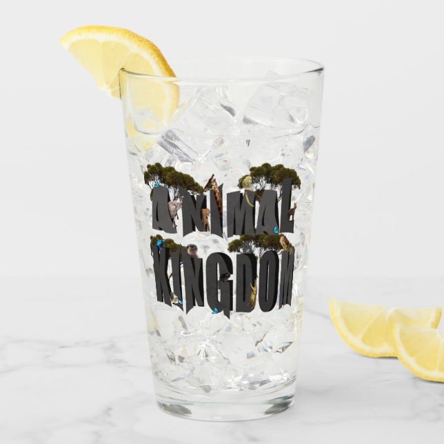 Copo De Pint Imagem Do Reino Animal Com A Natureza Selvagem, (Gelo frontal)