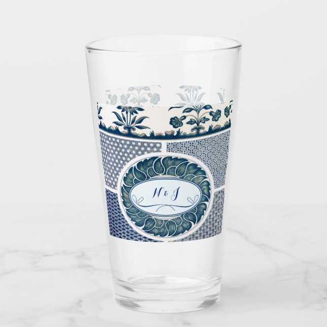 Copo De Pint Impressão Clássico de Ornamento Floral (Frente)