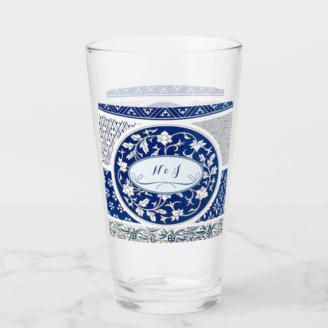 Copo De Pint Impressão Clássico de Ornamento Floral (Frente)