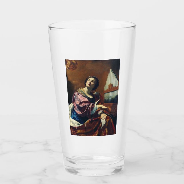 Copo De Pint Impressão de Arte "Concerto Celestial" Saint Cecil (Frente)