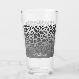 Copo De Pint Impressão do leopardo do brilho
