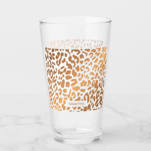 Copo De Pint Impressão dourado do leopardo