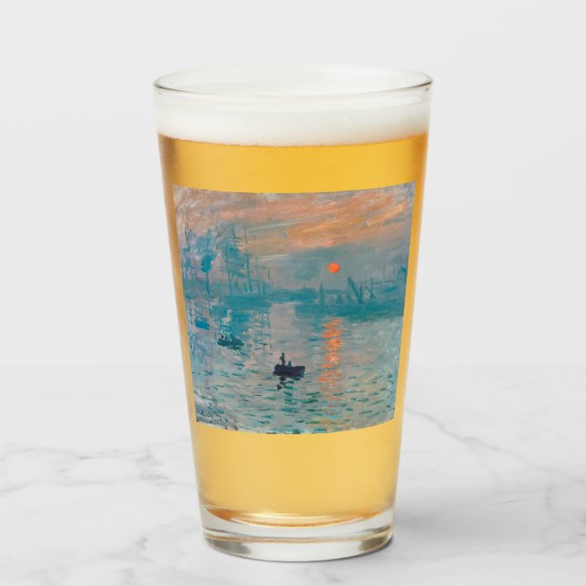 Copo De Pint Impressão Sunrise Claude Monet (Frente (Preenchido))