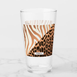 Copo De Pint Impressão Zebra e Leopardo