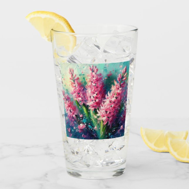 Copo De Pint Impressionante Floral de Hiacintos Rosa (Gelo frontal)