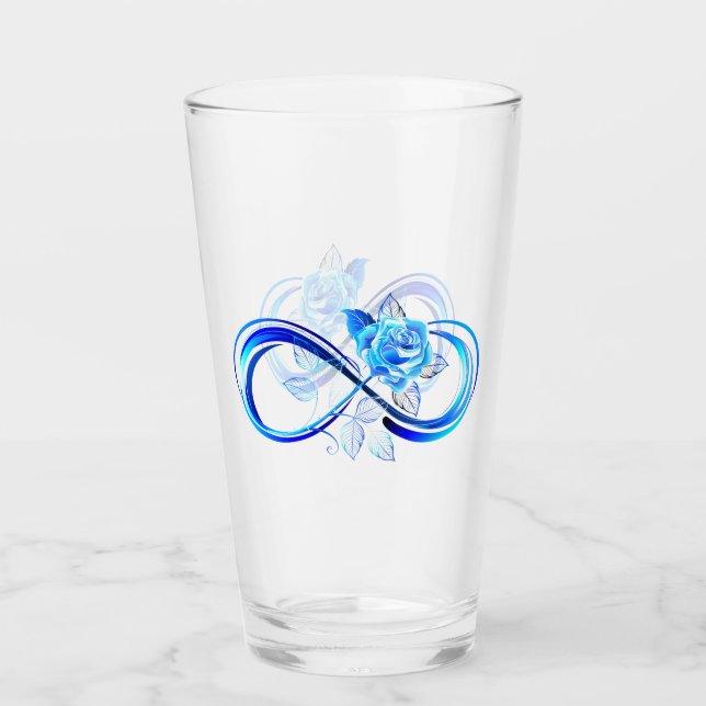 Copo De Pint Infinito brilhante com rosa azul (Frente)