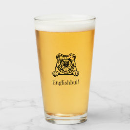 Copo De Pint Inglês Buldogue Glass Tumbler