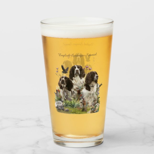 Copo De Pint Inglês Springer Spaniels, Arte (Frente (Preenchido))