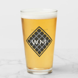 Copo De Pint Iniciais Personalizados - Moderno Elegante Manly C