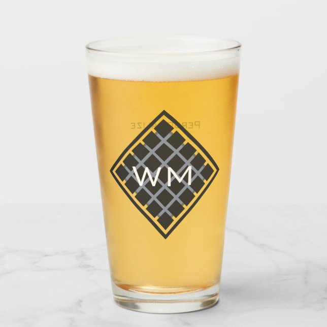 Copo De Pint Iniciais Personalizados - Moderno Elegante Manly C (Frente (Preenchido))